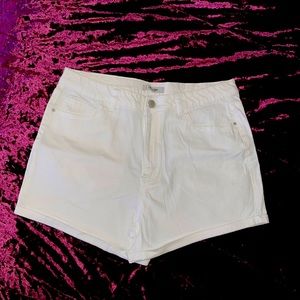 White High Waisted Summer Shorts